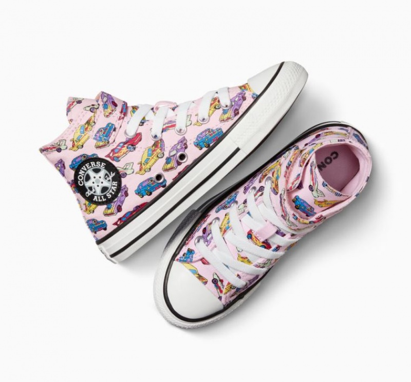 Tenis Converse Chuck Taylor All Star Easy-on Cars Altos Niños Rosas Multicolor | COLOMBIA K6247O