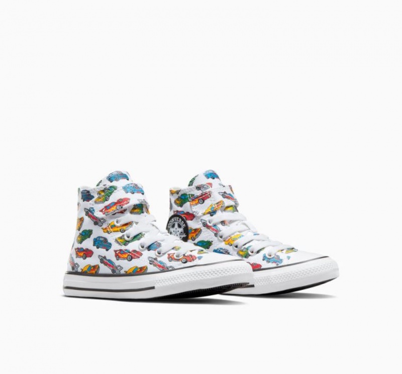 Tenis Converse Chuck Taylor All Star Easy-on Cars Altos Niños Blancas Multicolor | COLOMBIA F3406C