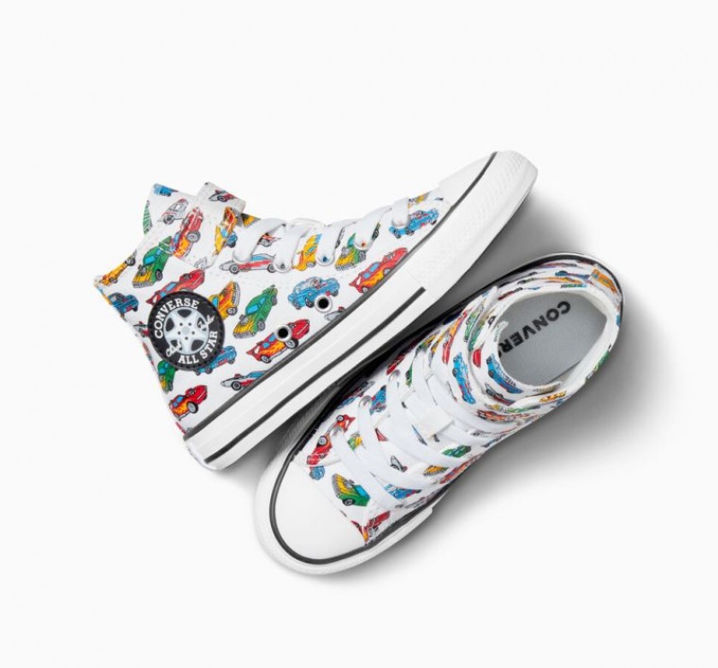 Tenis Converse Chuck Taylor All Star Easy-on Cars Altos Niños Blancas Multicolor | COLOMBIA F3406C