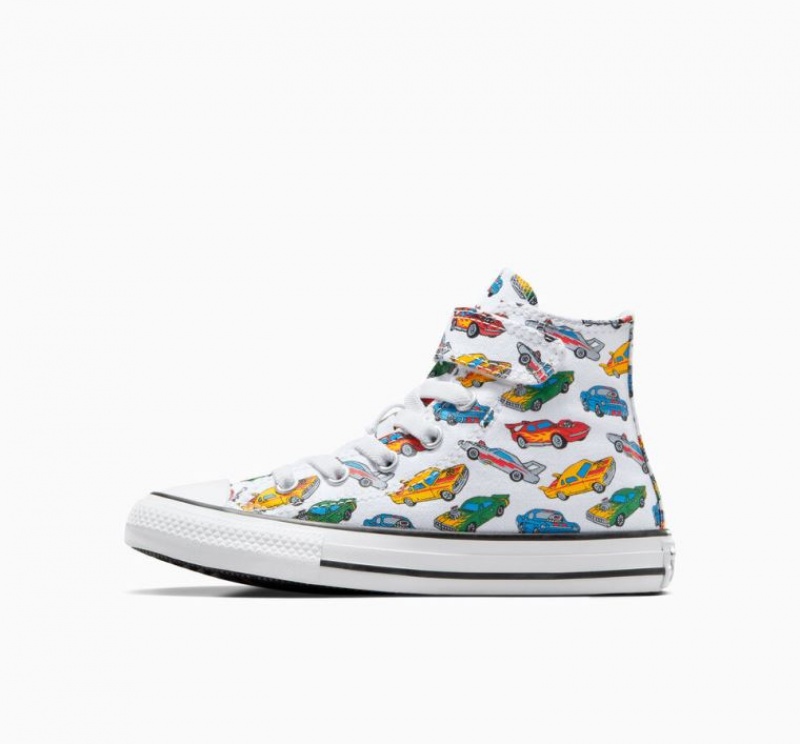 Tenis Converse Chuck Taylor All Star Easy-on Cars Altos Niños Blancas Multicolor | COLOMBIA F3406C