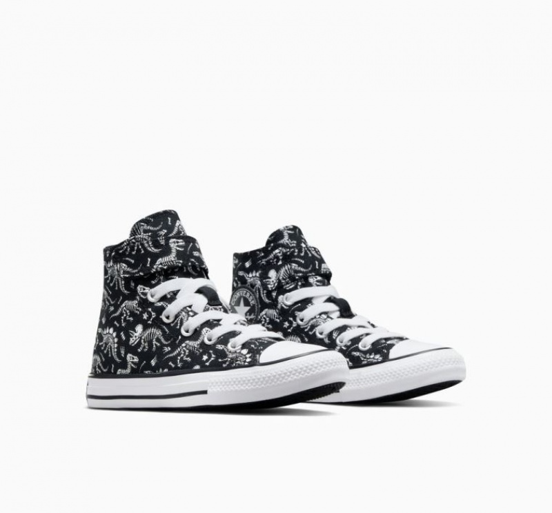 Tenis Converse Chuck Taylor All Star Easy-on Dinos Altos Niños Negras | COLOMBIA I4738L