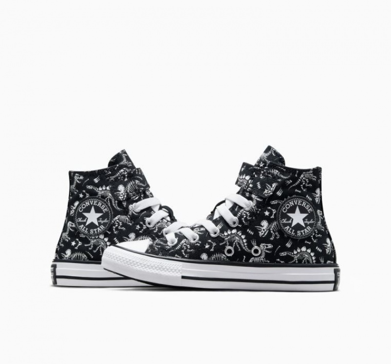 Tenis Converse Chuck Taylor All Star Easy-on Dinos Altos Niños Negras | COLOMBIA I4738L