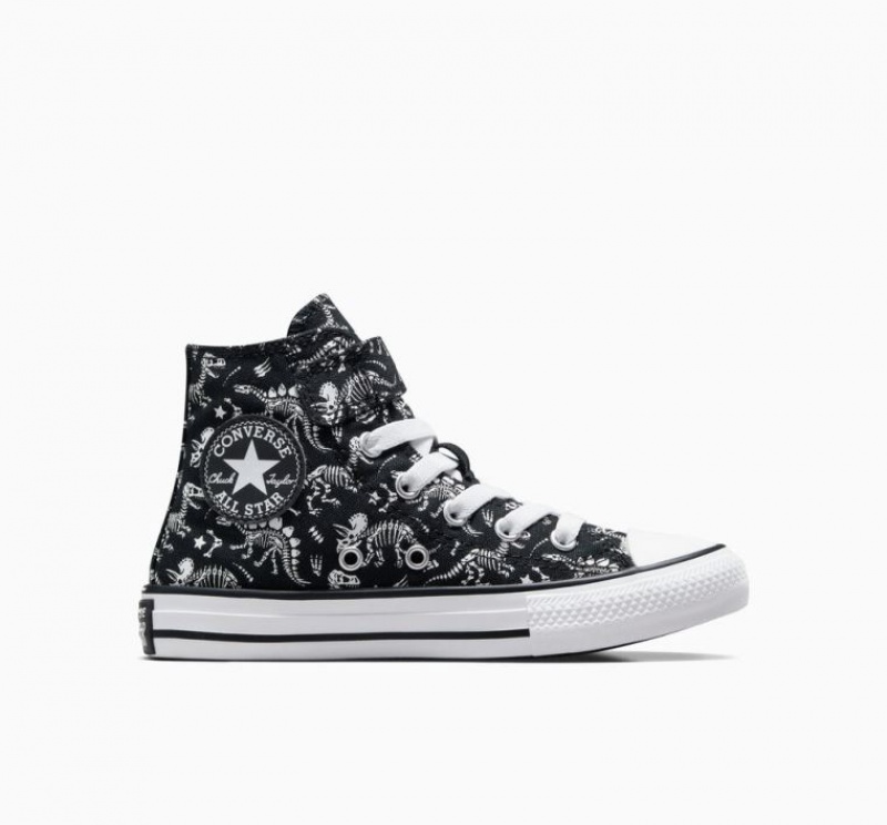 Tenis Converse Chuck Taylor All Star Easy-on Dinos Altos Niños Negras | COLOMBIA I4738L