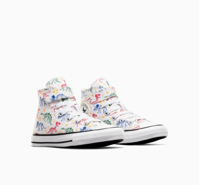 Tenis Converse Chuck Taylor All Star Easy-on Dinos Altos Niños Blancas Multicolor | COLOMBIA R3801U