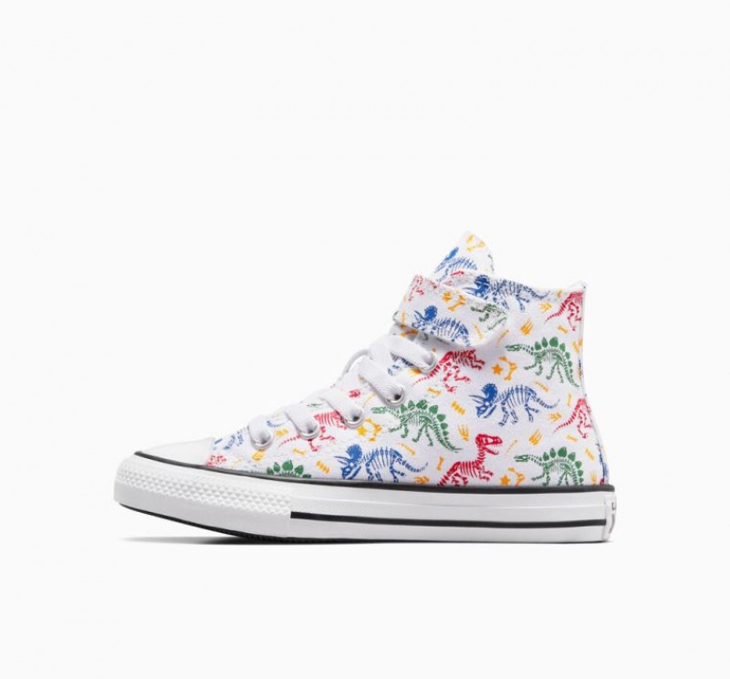 Tenis Converse Chuck Taylor All Star Easy-on Dinos Altos Niños Blancas Multicolor | COLOMBIA R3801U