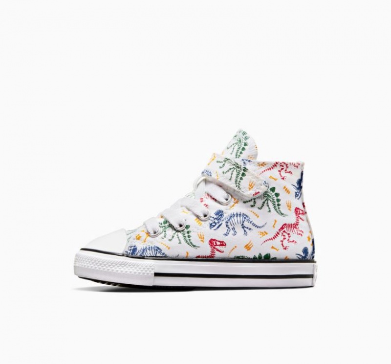 Tenis Converse Chuck Taylor All Star Easy-on Dinos Altos Niños Blancas Multicolor | COLOMBIA Y9354W