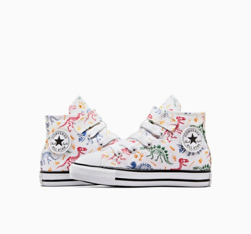 Tenis Converse Chuck Taylor All Star Easy-on Dinos Altos Niños Blancas Multicolor | COLOMBIA Y9354W