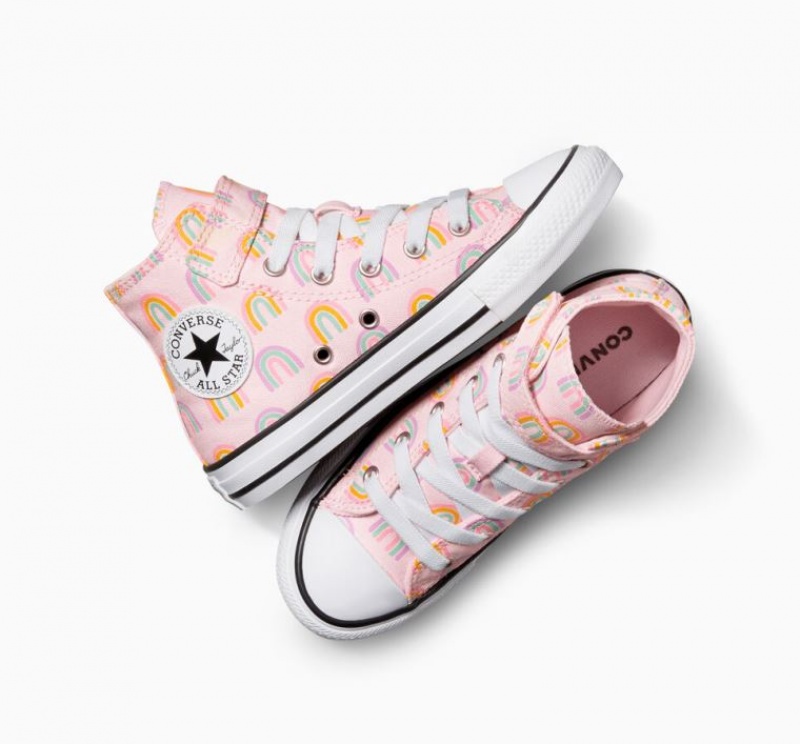 Tenis Converse Chuck Taylor All Star Easy-on Rainbows Altos Niños Rosas | COLOMBIA O8643N