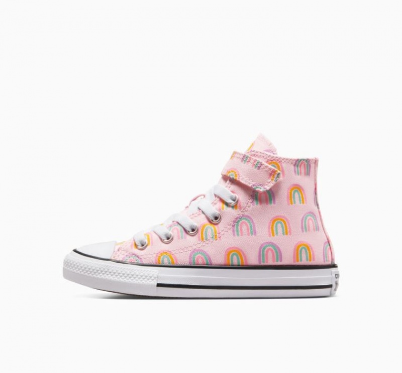 Tenis Converse Chuck Taylor All Star Easy-on Rainbows Altos Niños Rosas | COLOMBIA O8643N