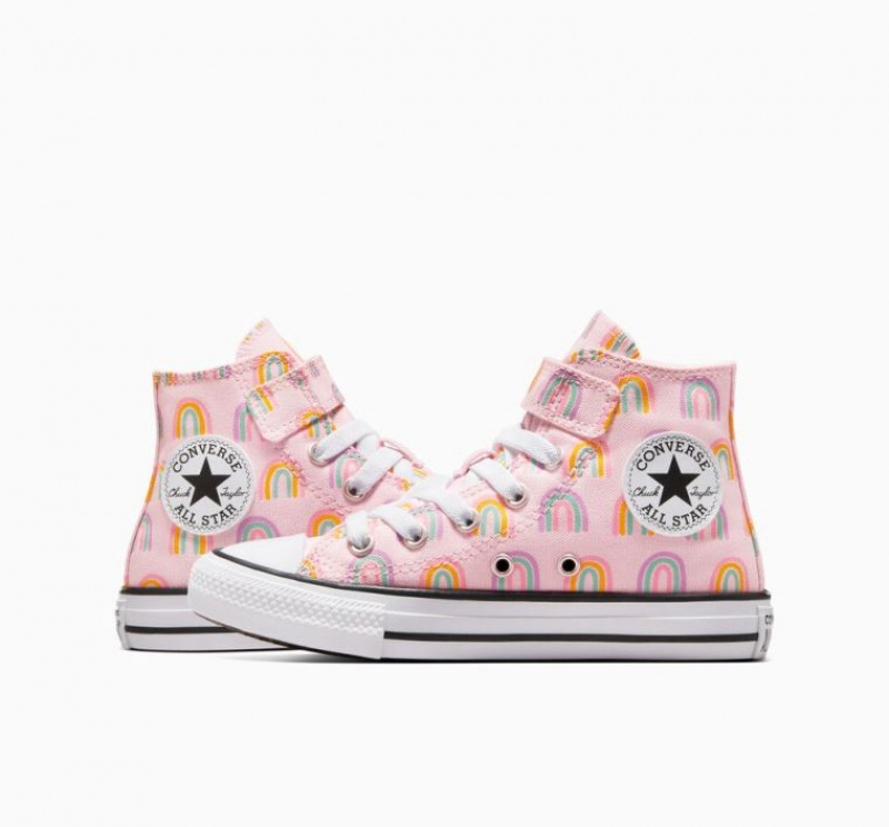 Tenis Converse Chuck Taylor All Star Easy-on Rainbows Altos Niños Rosas | COLOMBIA O8643N