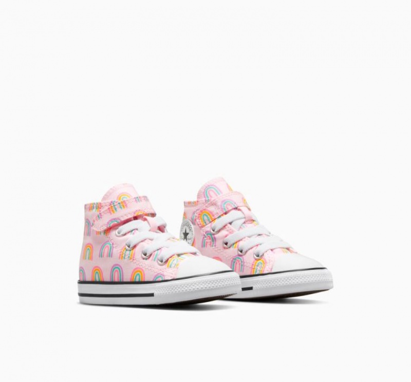 Tenis Converse Chuck Taylor All Star Easy-on Rainbows Altos Niños Rosas | COLOMBIA J5283T