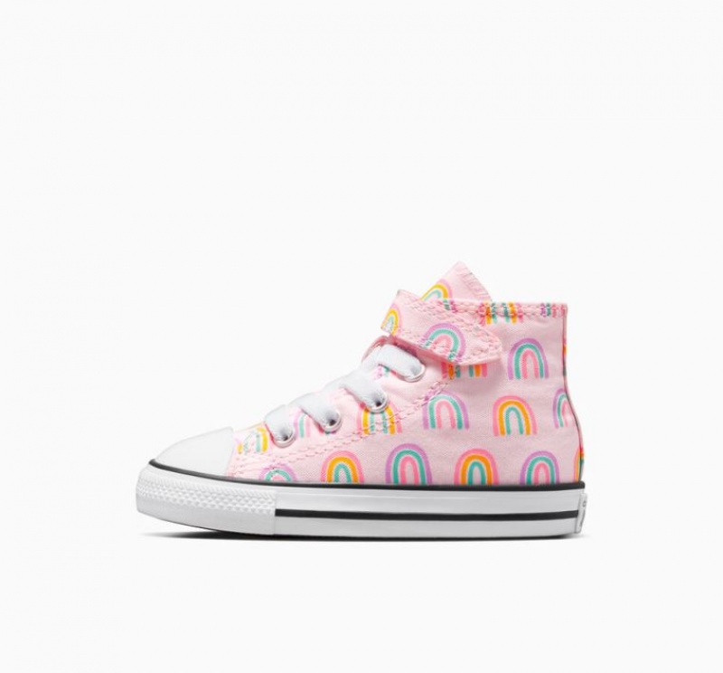 Tenis Converse Chuck Taylor All Star Easy-on Rainbows Altos Niños Rosas | COLOMBIA J5283T