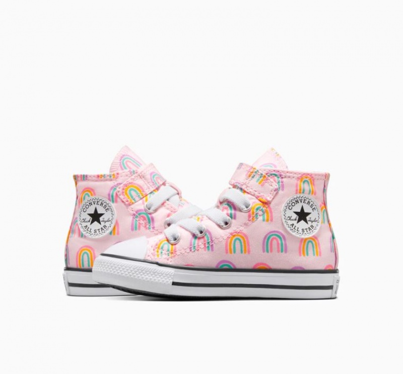 Tenis Converse Chuck Taylor All Star Easy-on Rainbows Altos Niños Rosas | COLOMBIA J5283T