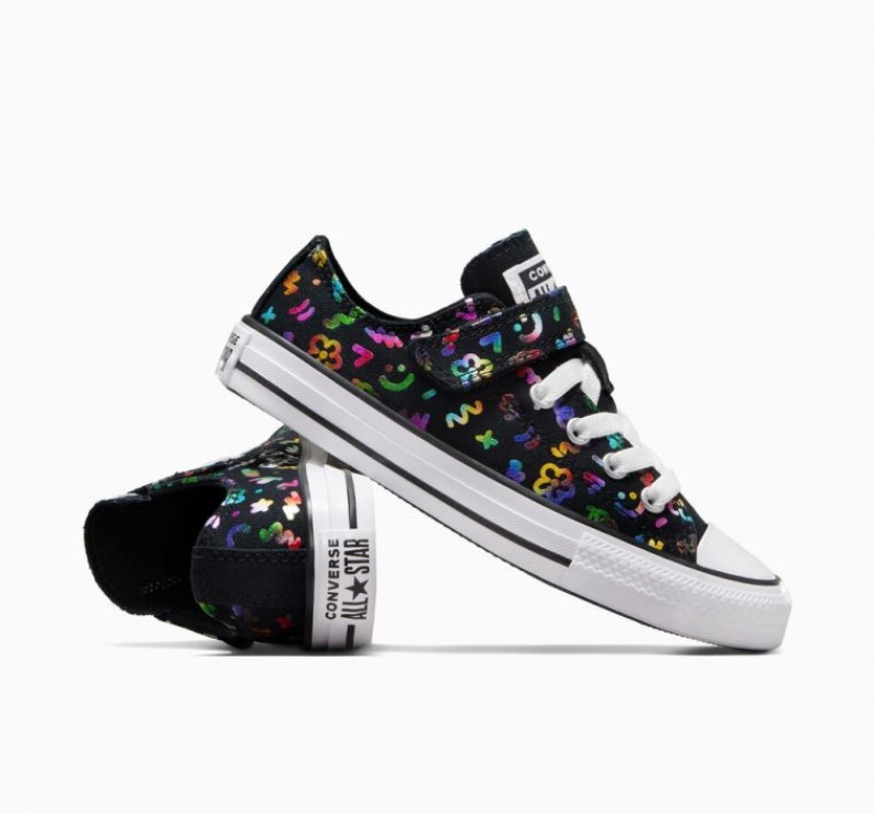 Tenis Converse Chuck Taylor All Star Easy On Doodles Bajos Niños Negras Multicolor | COLOMBIA B2801U