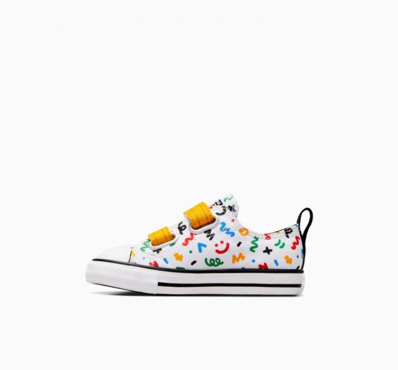 Tenis Converse Chuck Taylor All Star Easy On Doodles Bajos Niños Blancas Multicolor | COLOMBIA P2370J