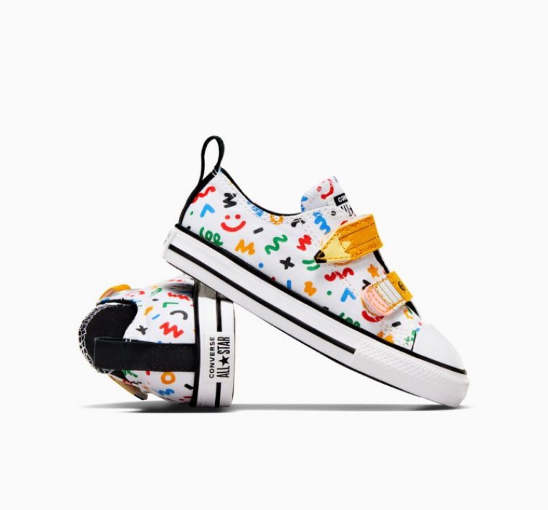 Tenis Converse Chuck Taylor All Star Easy On Doodles Bajos Niños Blancas Multicolor | COLOMBIA P2370J