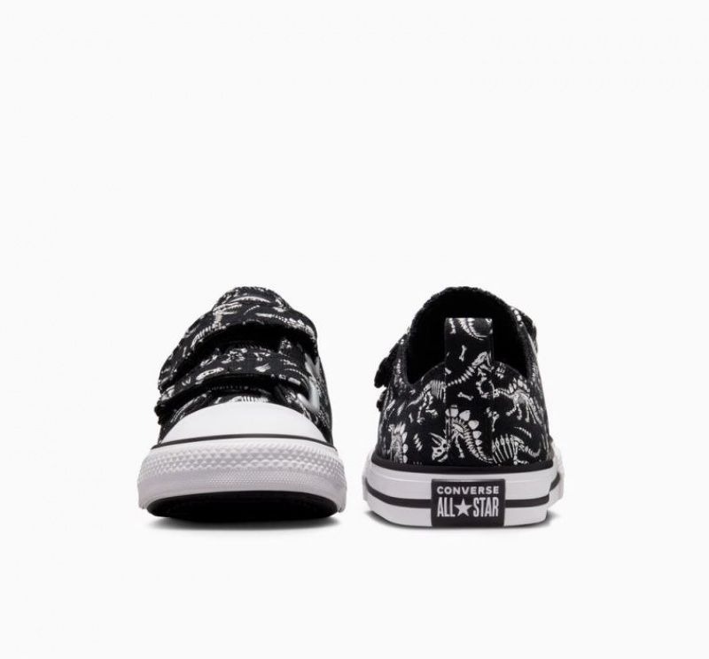 Tenis Converse Chuck Taylor All Star Easy-on Dinos Bajos Niños Negras | COLOMBIA T5074O