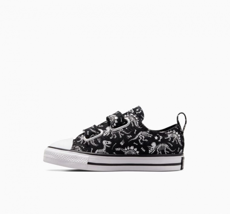 Tenis Converse Chuck Taylor All Star Easy-on Dinos Bajos Niños Negras | COLOMBIA T5074O