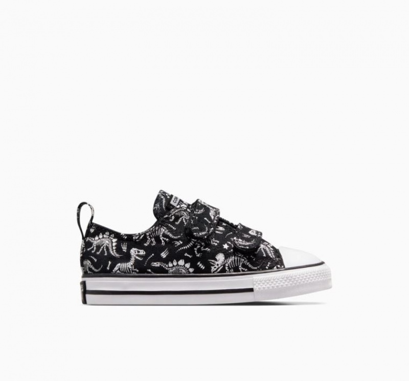 Tenis Converse Chuck Taylor All Star Easy-on Dinos Bajos Niños Negras | COLOMBIA T5074O