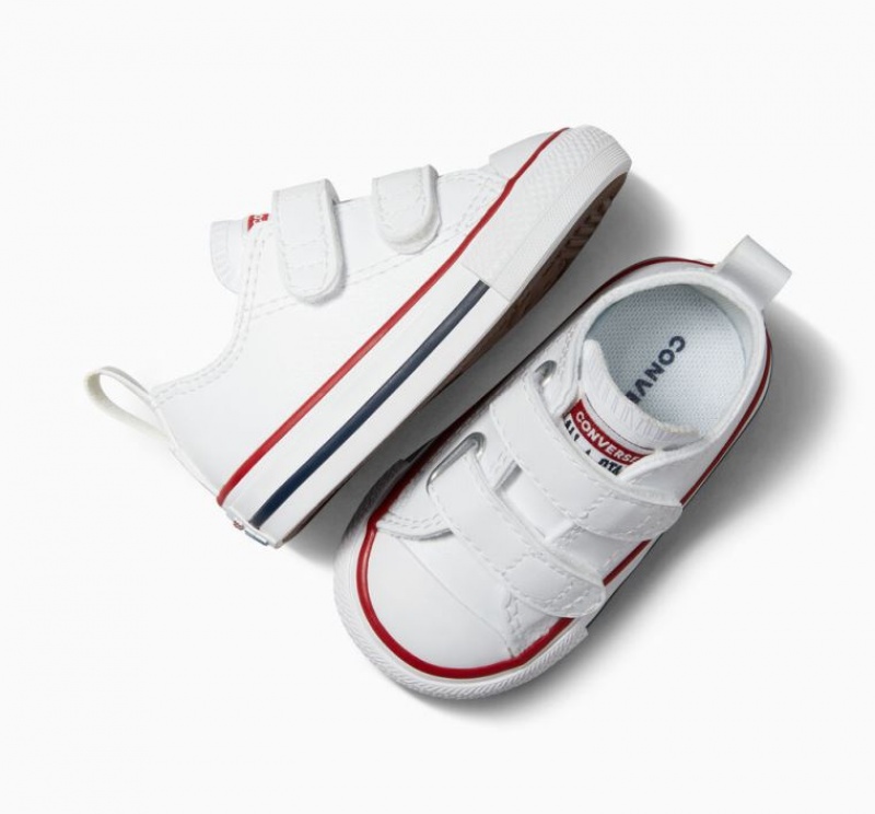 Tenis Converse Chuck Taylor All Star Easy-on Leather Bajos Niños Blancas | COLOMBIA S4297O