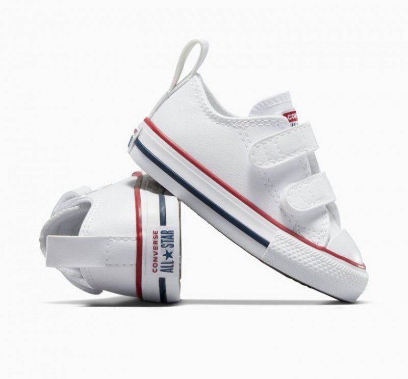 Tenis Converse Chuck Taylor All Star Easy-on Leather Bajos Niños Blancas | COLOMBIA S4297O