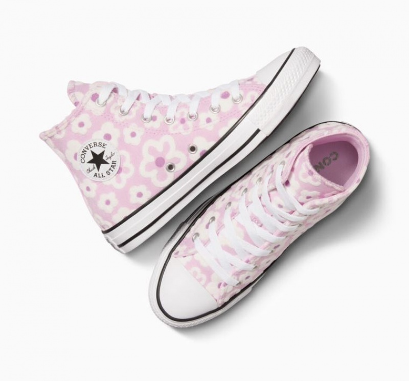 Tenis Converse Chuck Taylor All Star Floral Embroidery Altos Niños Lavanda | COLOMBIA J8496T