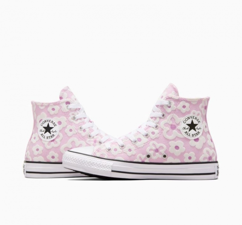 Tenis Converse Chuck Taylor All Star Floral Embroidery Altos Niños Lavanda | COLOMBIA J8496T