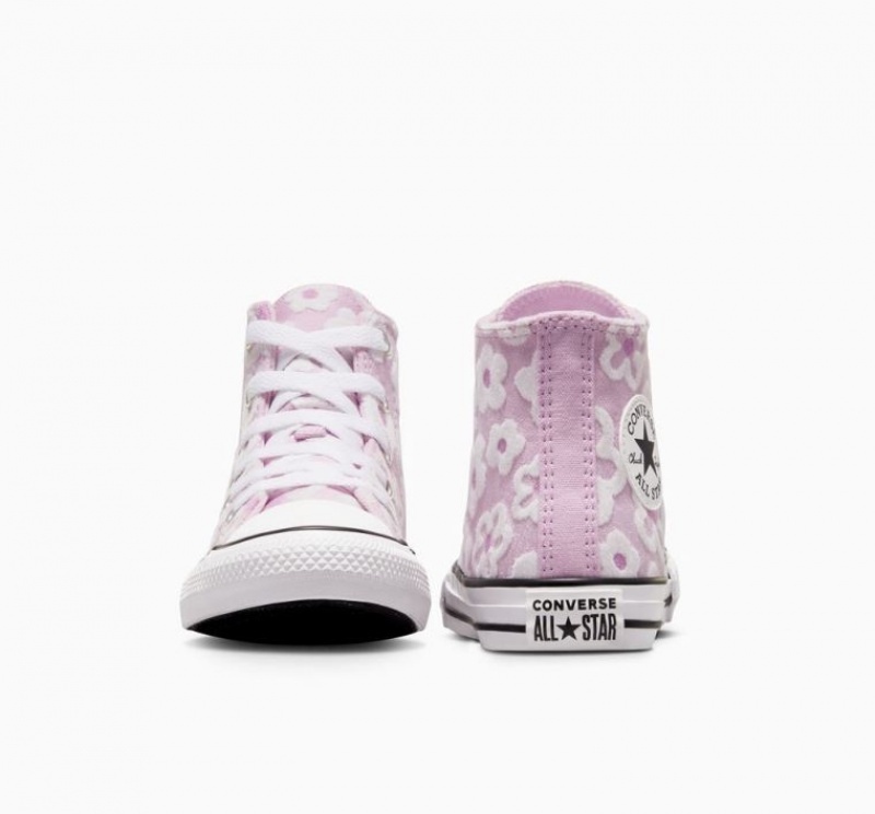 Tenis Converse Chuck Taylor All Star Floral Embroidery Altos Niños Lavanda | COLOMBIA M5236Z