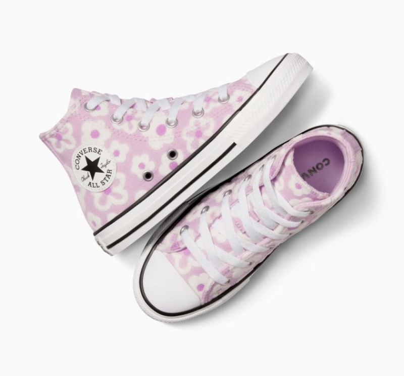 Tenis Converse Chuck Taylor All Star Floral Embroidery Altos Niños Lavanda | COLOMBIA M5236Z