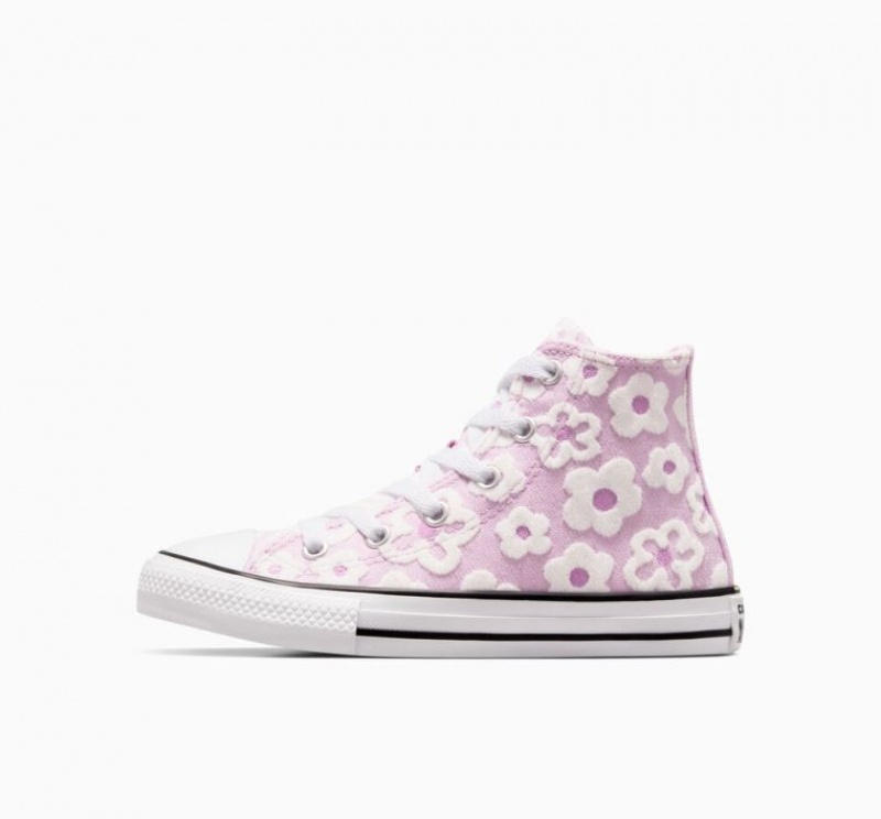 Tenis Converse Chuck Taylor All Star Floral Embroidery Altos Niños Lavanda | COLOMBIA M5236Z