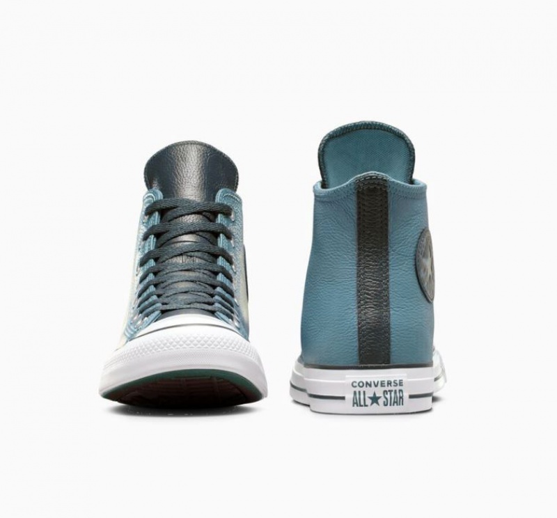 Tenis Converse Chuck Taylor All Star Leather Altos Hombre Azules | COLOMBIA D7069A