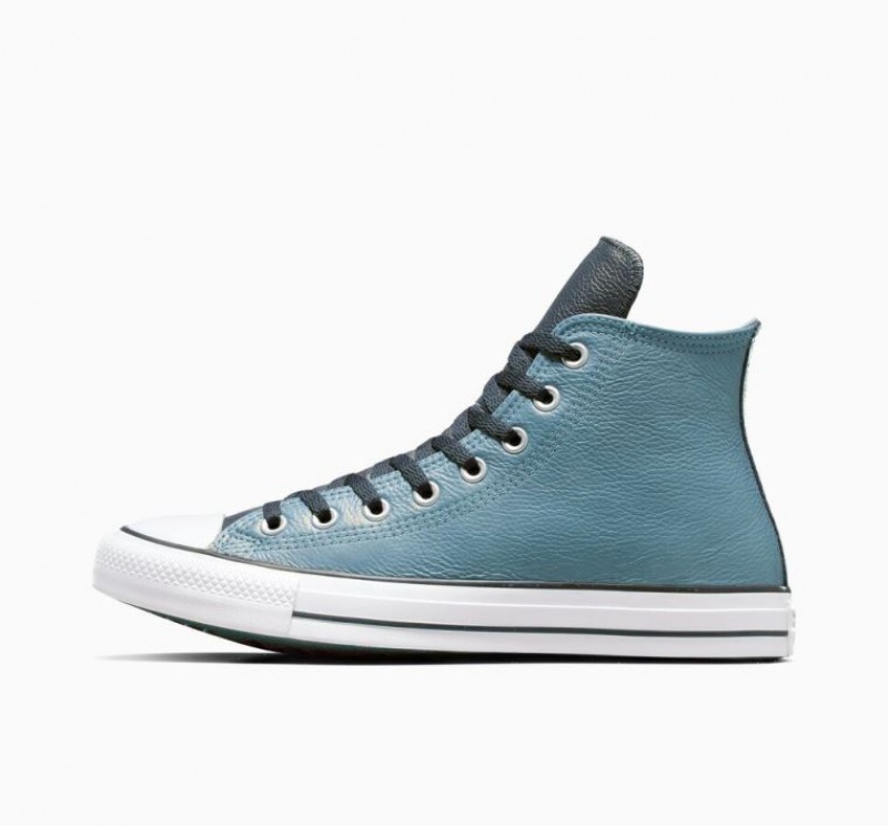 Tenis Converse Chuck Taylor All Star Leather Altos Hombre Azules | COLOMBIA D7069A