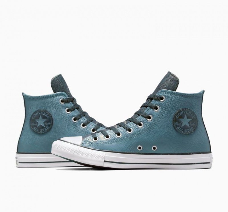 Tenis Converse Chuck Taylor All Star Leather Altos Hombre Azules | COLOMBIA D7069A