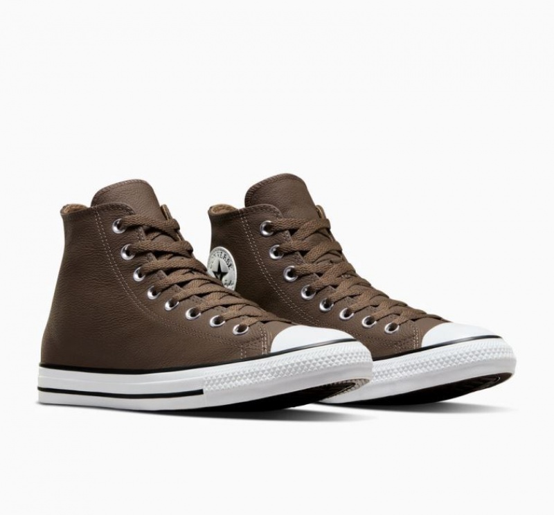 Tenis Converse Chuck Taylor All Star Leather Altos Hombre Chocolate | COLOMBIA W9584T