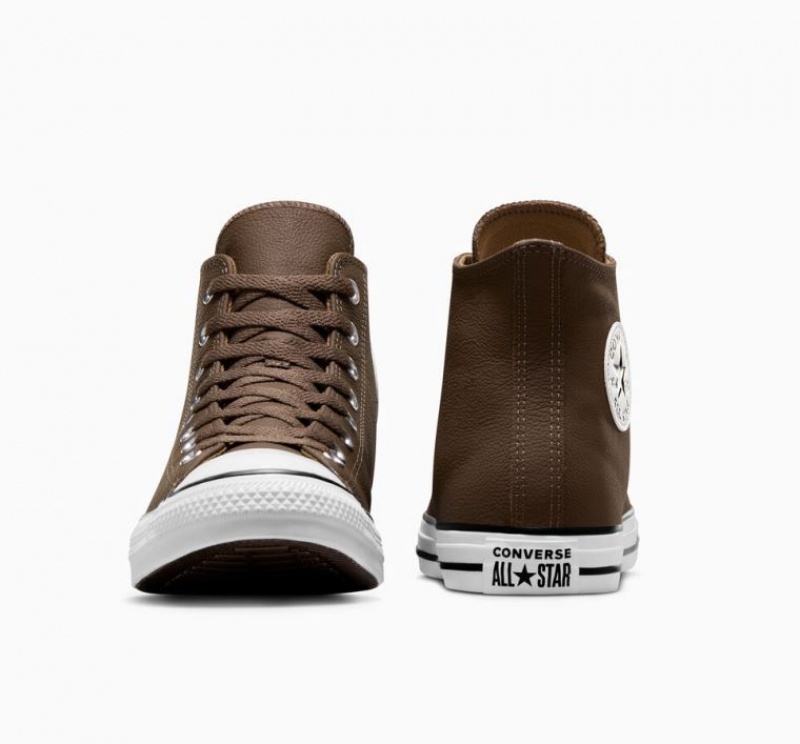 Tenis Converse Chuck Taylor All Star Leather Altos Hombre Chocolate | COLOMBIA W9584T