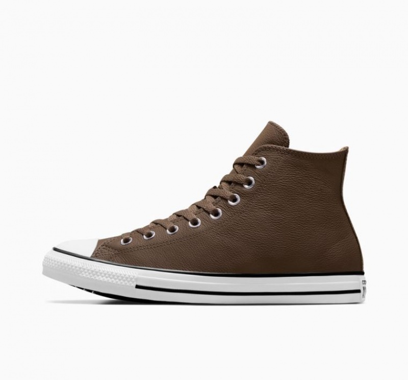 Tenis Converse Chuck Taylor All Star Leather Altos Hombre Chocolate | COLOMBIA W9584T