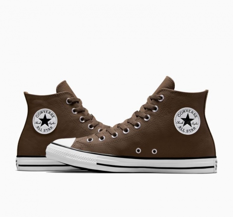 Tenis Converse Chuck Taylor All Star Leather Altos Hombre Chocolate | COLOMBIA W9584T