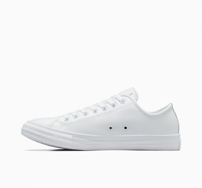 Tenis Converse Chuck Taylor All Star Leather Bajos Hombre Blancas | COLOMBIA M1548C