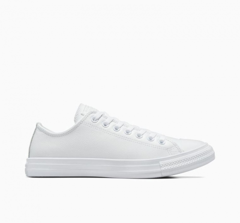 Tenis Converse Chuck Taylor All Star Leather Bajos Hombre Blancas | COLOMBIA M1548C