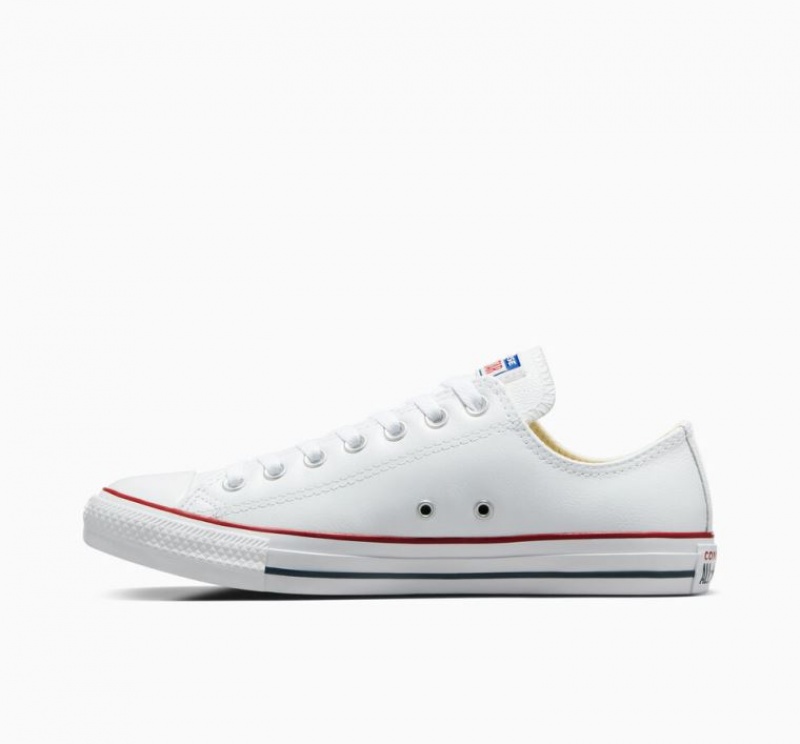 Tenis Converse Chuck Taylor All Star Leather Bajos Hombre Blancas | COLOMBIA R7815Y