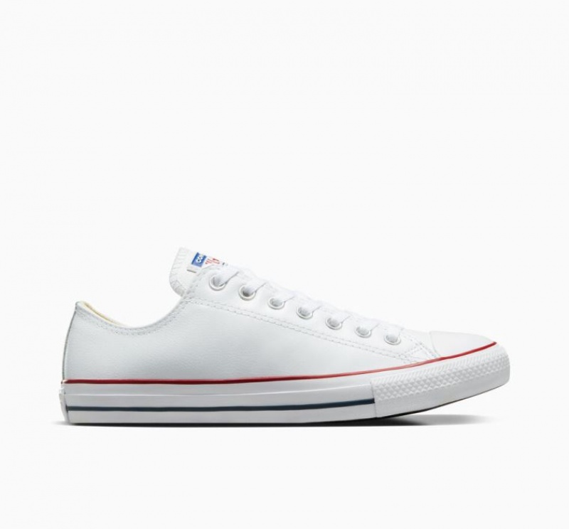 Tenis Converse Chuck Taylor All Star Leather Bajos Hombre Blancas | COLOMBIA R7815Y