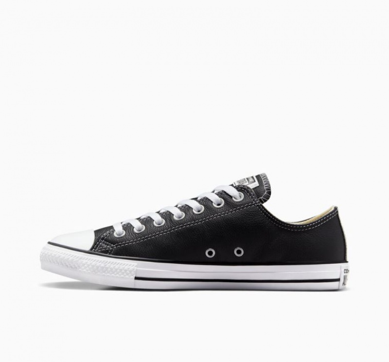 Tenis Converse Chuck Taylor All Star Leather Bajos Hombre Negras | COLOMBIA N0928I