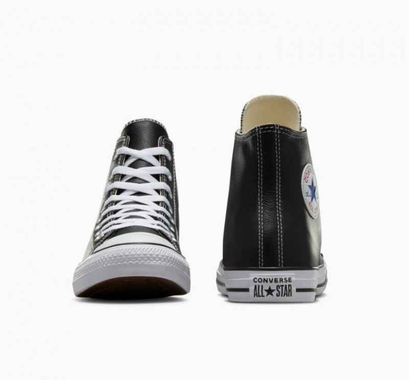 Tenis Converse Chuck Taylor All Star Leather Altos Mujer Negras | COLOMBIA C4926Y