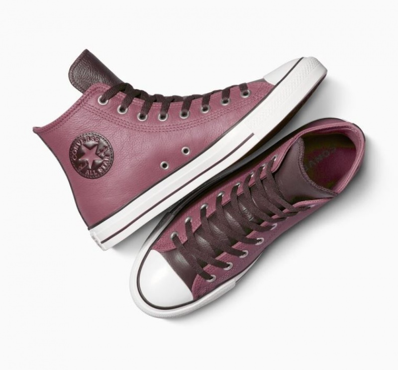 Tenis Converse Chuck Taylor All Star Leather Altos Mujer Rosas | COLOMBIA S0479I