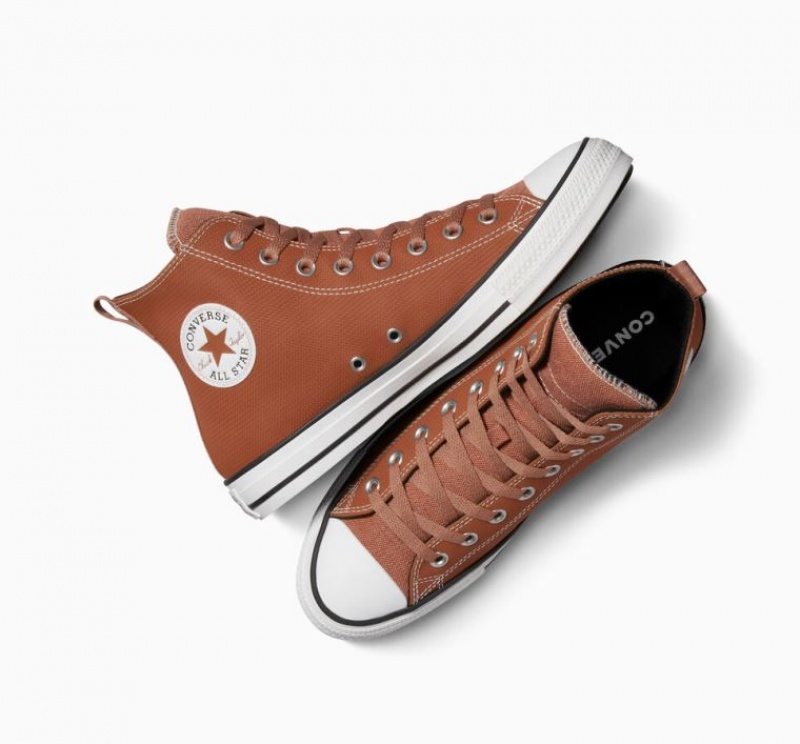 Tenis Converse Chuck Taylor All Star Leather Altos Mujer Marrones | COLOMBIA X9372S