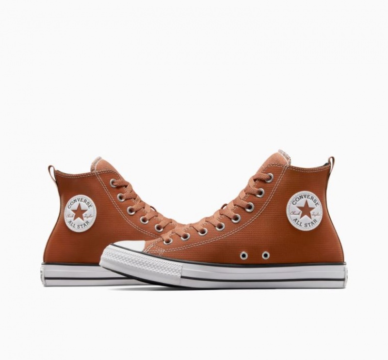 Tenis Converse Chuck Taylor All Star Leather Altos Mujer Marrones | COLOMBIA X9372S