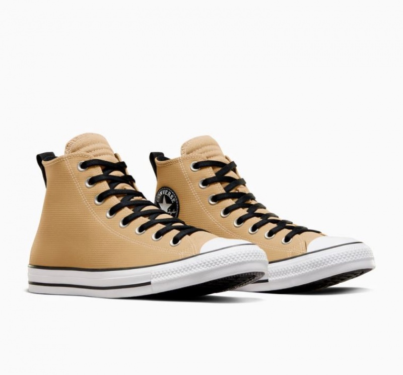 Tenis Converse Chuck Taylor All Star Leather Altos Mujer Marrones Claro | COLOMBIA P9475A