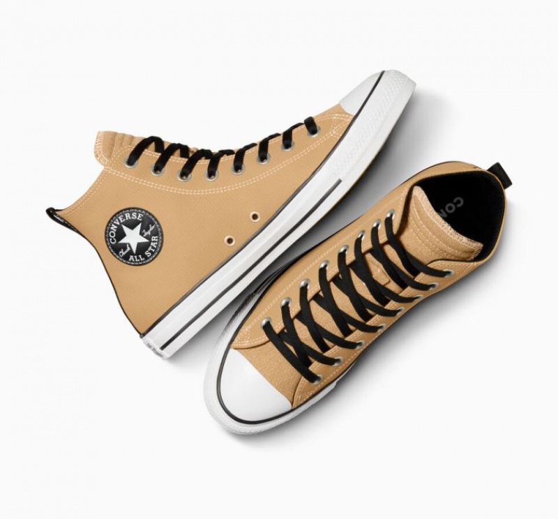 Tenis Converse Chuck Taylor All Star Leather Altos Mujer Marrones Claro | COLOMBIA P9475A