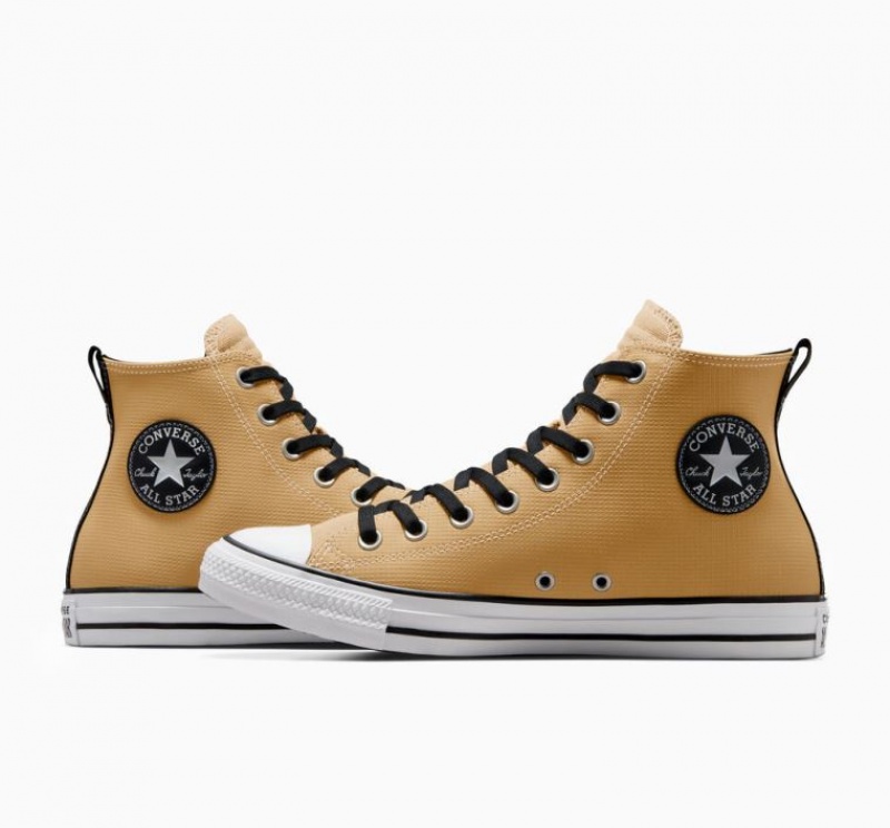 Tenis Converse Chuck Taylor All Star Leather Altos Mujer Marrones Claro | COLOMBIA P9475A