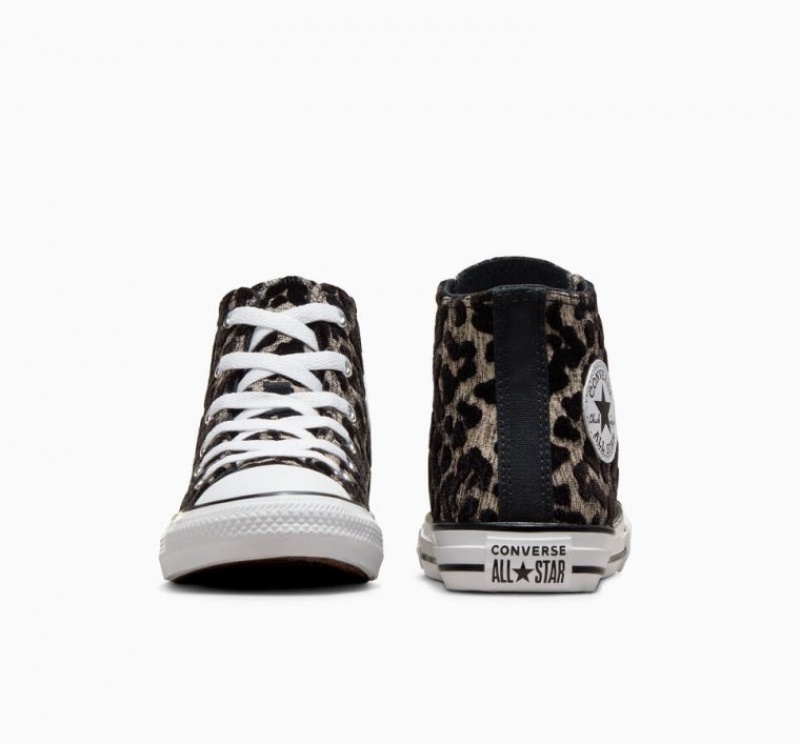 Tenis Converse Chuck Taylor All Star Leopard Altos Niños Negras | COLOMBIA L7239K